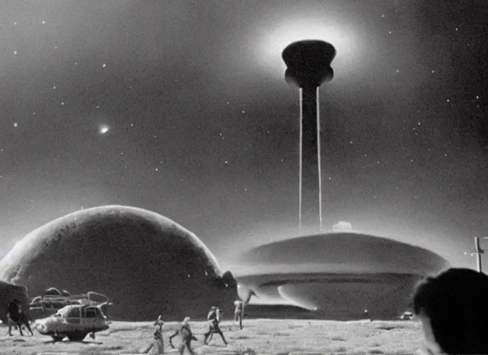 Prompt: Scene from the 1946 science fiction film Close Encounters Of The Third Kind