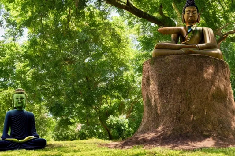 Image similar to The Buddha sitting under the tree of life