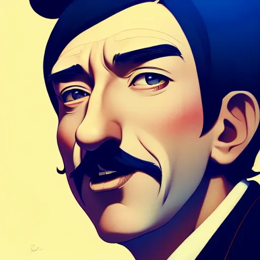 Image similar to a portrait of walt disney, art by ilya kuvshinov and wlop and and josan gonzalez, shikanosuke yagaki, mitsumayo, reivaille, digital art, highly detailed, intricate, sharp focus, trending on artstation hq, deviantart, pinterest, unreal engine 5, 4 k uhd image