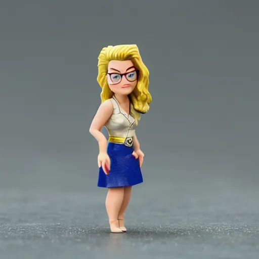 Prompt: Margot Robbie in the Wolf of Wallstreet mini figure, high detail photograph, 35mm