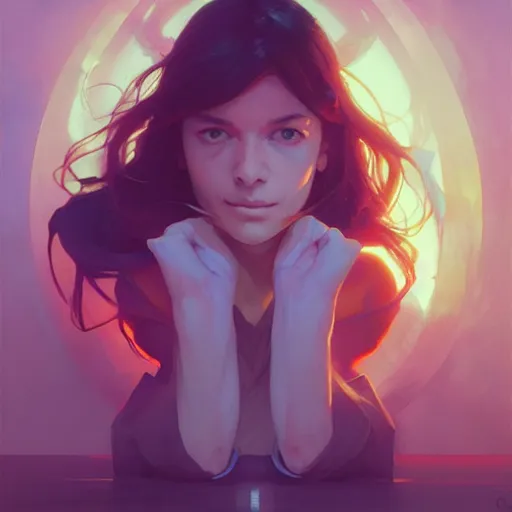 Image similar to dall · e 2 on fire, greg rutkowski, loish, rhads, beeple, makoto shinkai, tom bagshaw, alphonse mucha, sharp focus, art by artgerm and greg rutkowski, stanley kubrick, backlit, harsh overhead sunlight,