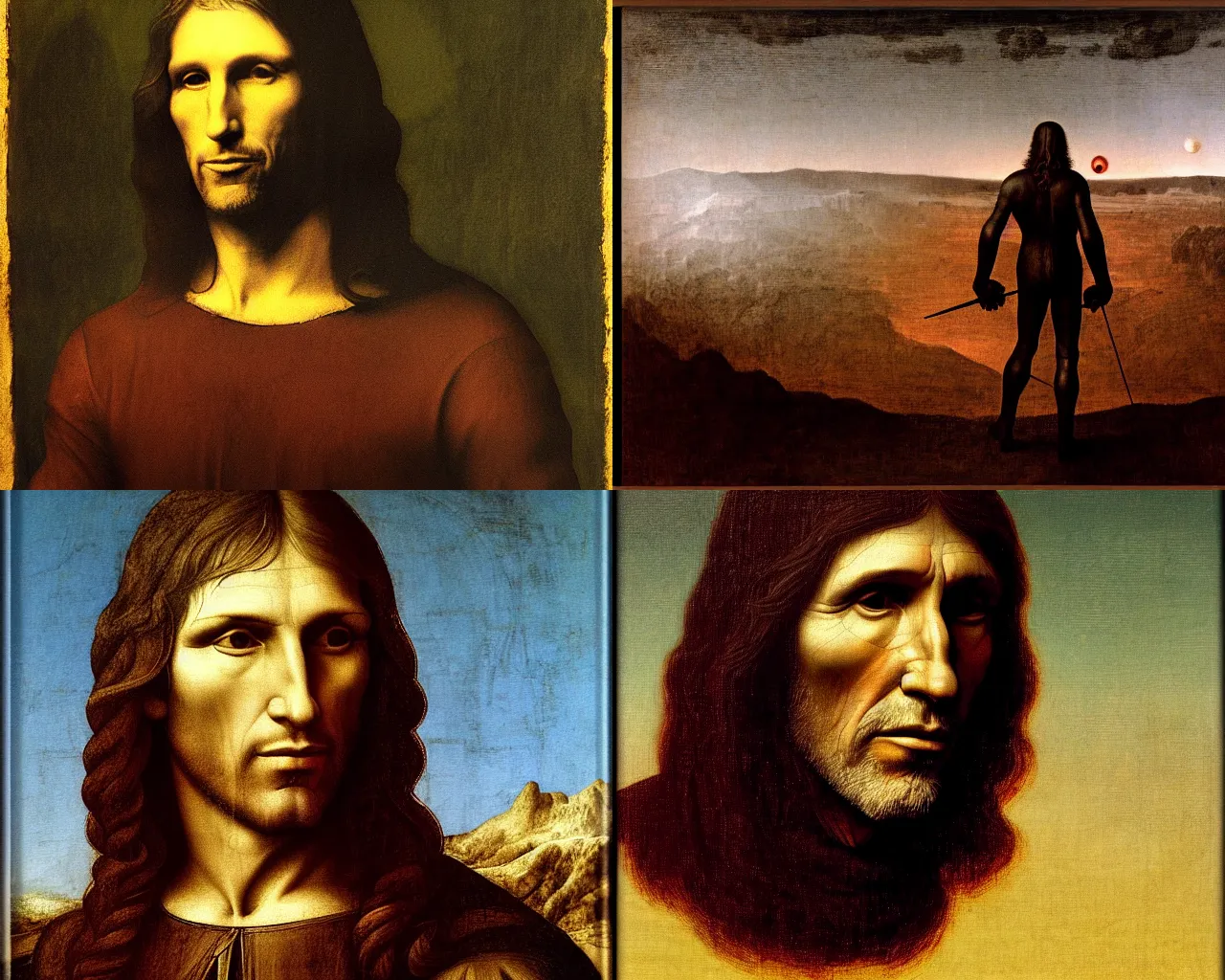 Prompt: roger waters, painting by da vinci, featured in artstation, cinematic, elegant, intricate, 8k, HDR