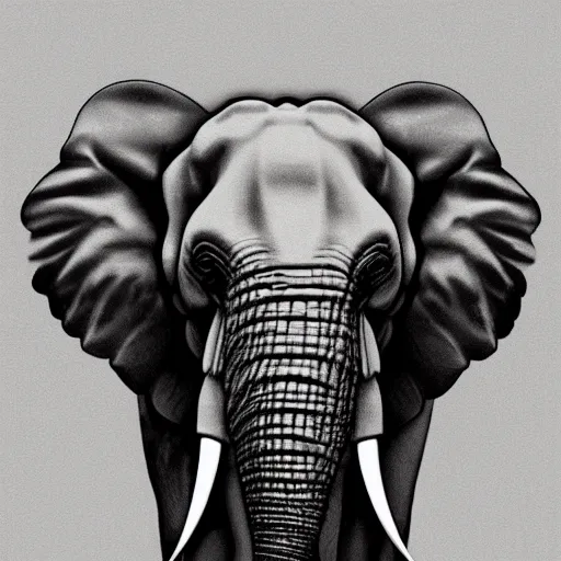 Image similar to an elephant in the style of h. r giger