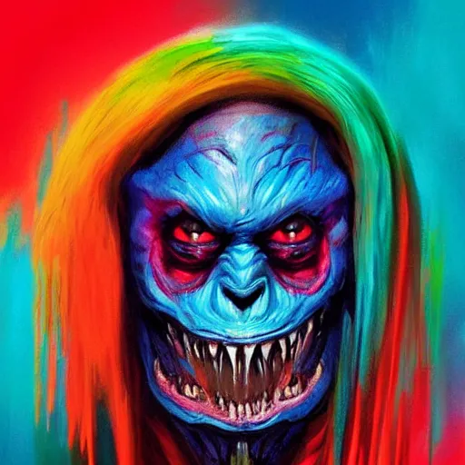 Image similar to monster, colorful, digital art,portrait, fantasy, magic, trending on artstation, ultra detailed, professional illustration by Basil Gogos