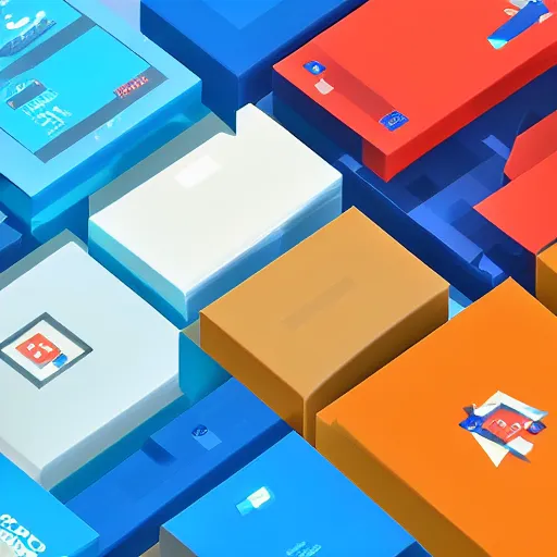 Image similar to cubby isometric crate 3 d icons for mobile game, stylized, blue scheme, octane render, studio lighting