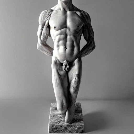 Image similar to hellenic marble sculpture of Jeffrey Epstein, realistic human anatomy sculpture, detailed anatomy, perfect anatomy, intricate sculpture, chiseled muscles, godlike