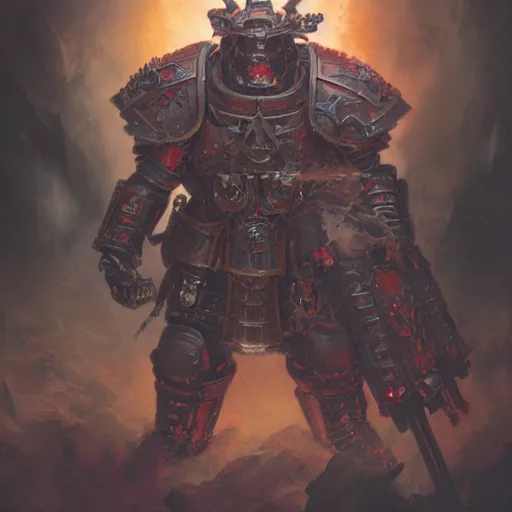 Image similar to warhammer 4 0 k god emperor armor, anthropomorphic shiba inu face visible, stuning 3 d render, masterpiece, glowing black aura, foggy dark, by donato giancola and greg rutkowski and wayne barlow and zdzisław beksinski, realistic face