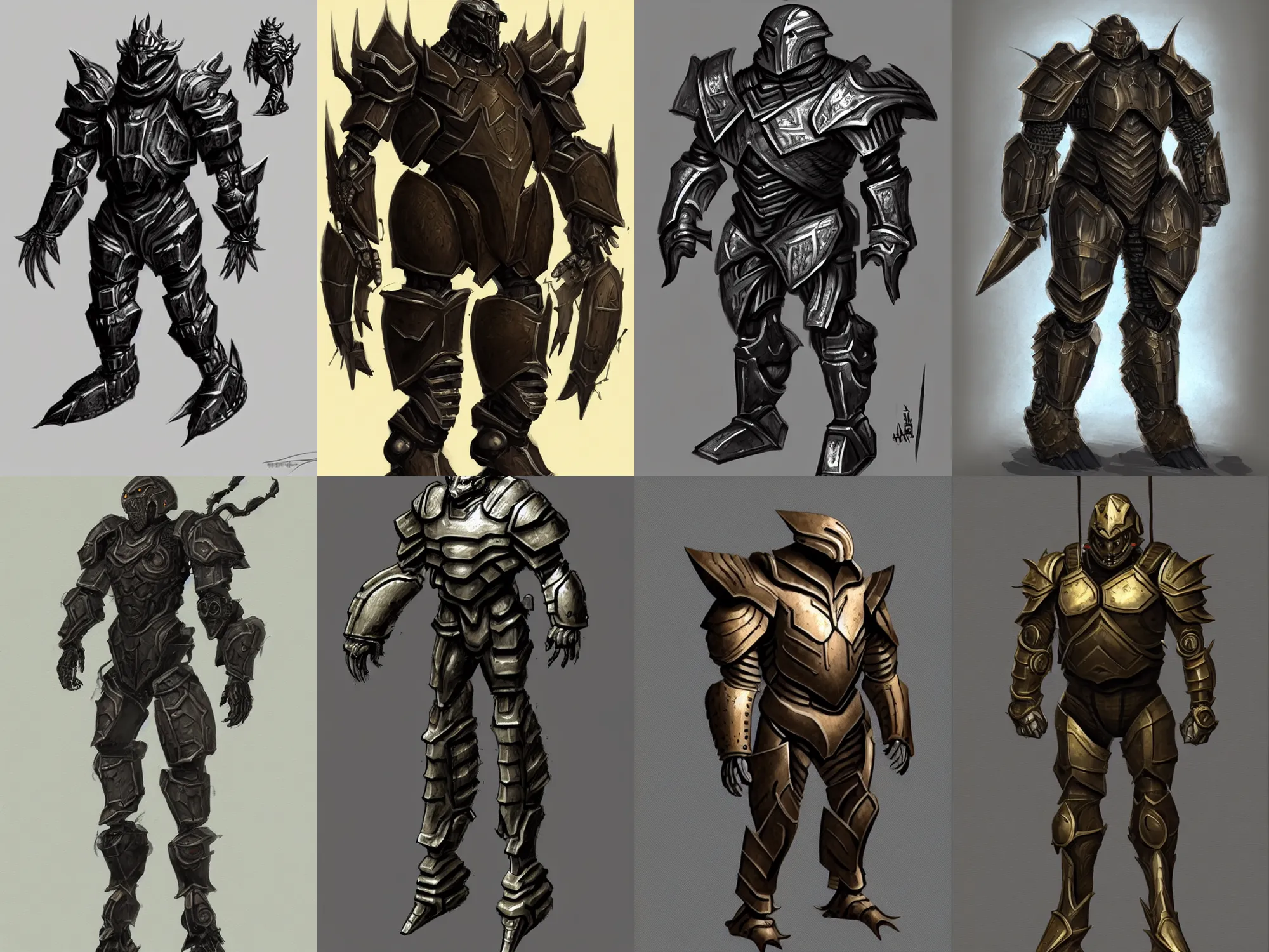 Prompt: armored humanoid, extremely bulky, fantasy concept art