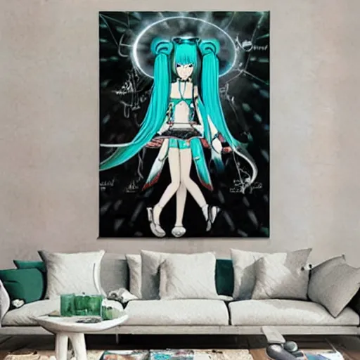 Image similar to Hatsune miku medieval painting