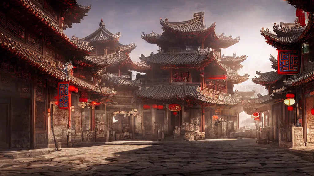 old chinese city, fantasy artwork, very very very | Stable Diffusion