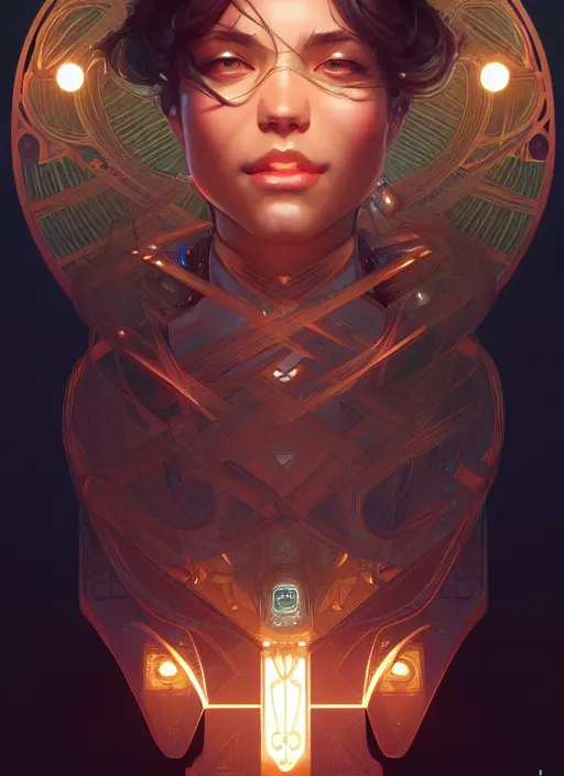 Image similar to symmetry!! portrait of apex legends, intricate, elegant, glowing lights!! highly detailed, digital painting, artstation, concept art, smooth, sharp focus, illustration, art by artgerm and greg rutkowski and alphonse mucha