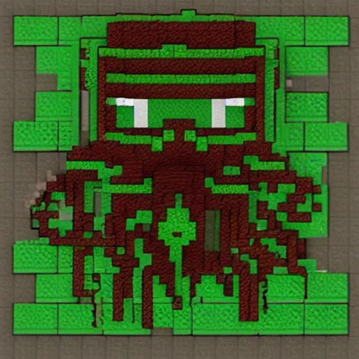 Image similar to minecraft cthulhu