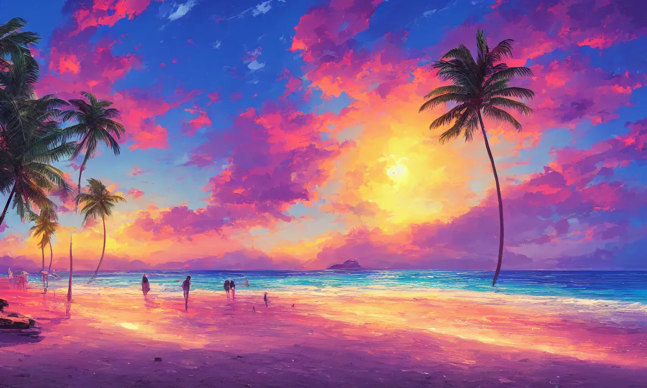 Image similar to paradise beach by alena aenami artworks in 4 k