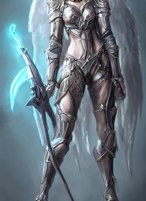 Image similar to concept art, angel knight girl, artstation trending, highly detailed