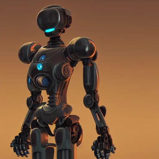 Image similar to a robot that is standing in the dark, a computer rendering by senior environment artist, featured on polycount, afrofuturism, hard surface modeling, xbox 360 graphics, prerendered graphics