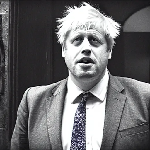 Image similar to boris johnson gigachad, film still