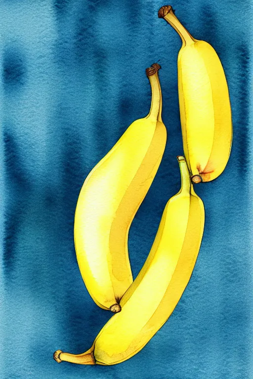 Image similar to minimalist watercolor art of a bananas, illustration, vector art