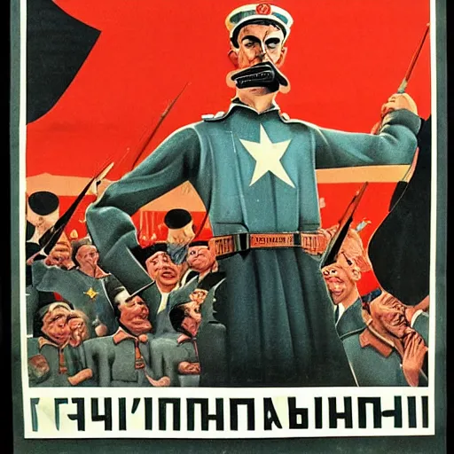 Image similar to soviet era propaganda poster