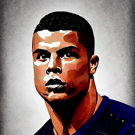 Image similar to ronaldo nazario portrait by mark mann