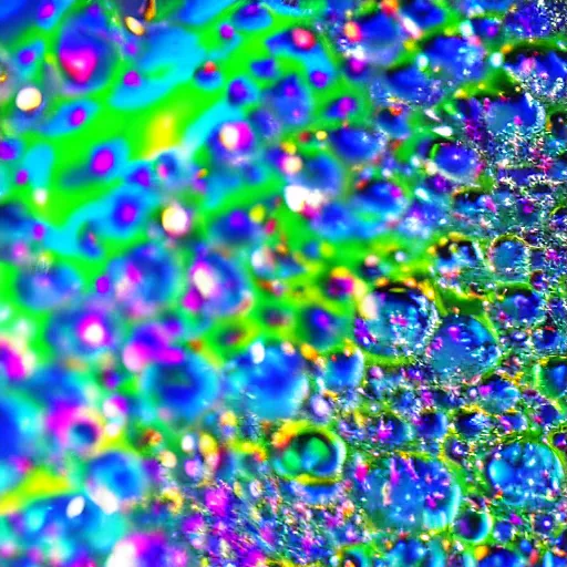 Image similar to 8k closeup of water, prismatic, beautiful, amazing, light diffusion, wallpaper, macro photo