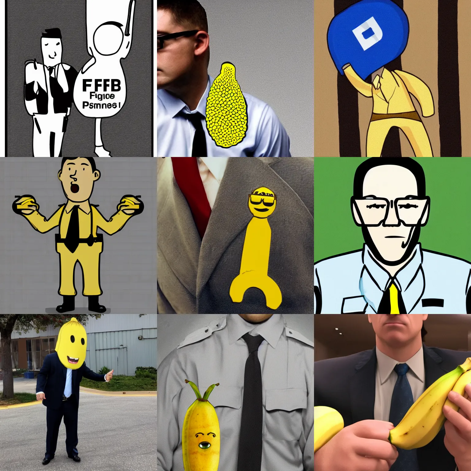 Prompt: a fbi agent as a banana