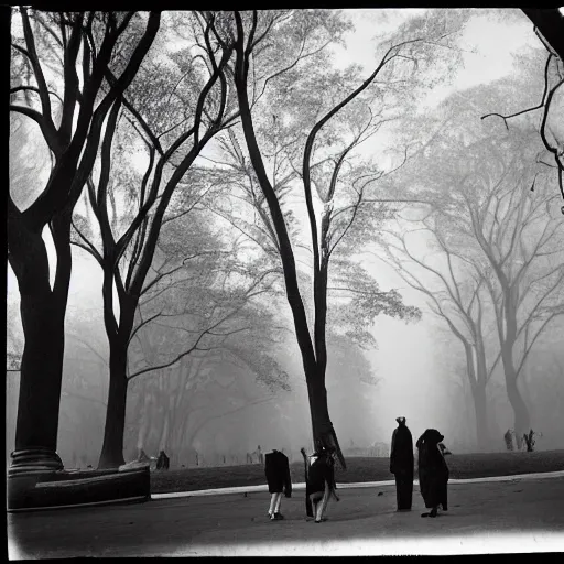 Image similar to black and white photo by stieglitz of central park in new york city, 1 9 3 3