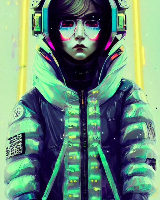 Image similar to detailed portrait neon operator girl, cyberpunk futuristic, neon, reflective puffy coat, decorated with traditional japanese by ismail inceoglu dragan bibin hans thoma greg rutkowski alexandros pyromallis nekro rene margitte, illustrated, perfect face, fine details, realistic shaded, fine - face, pretty face