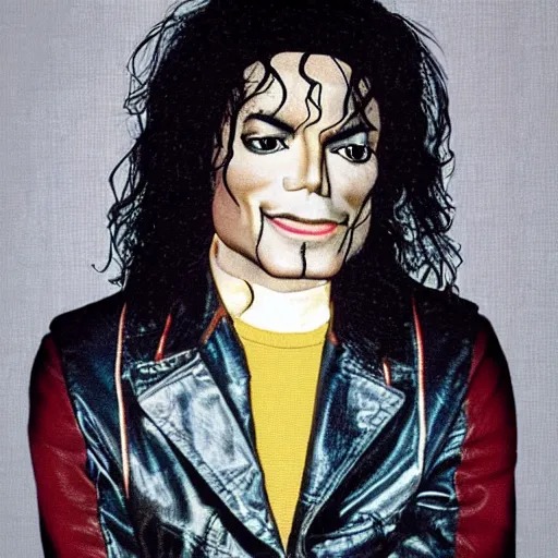 Image similar to Michael Jackson face on a dog body