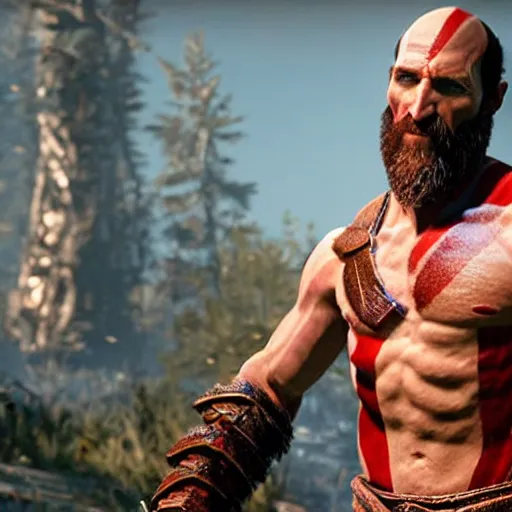 Image similar to matthew mcconaughey in the god of war game