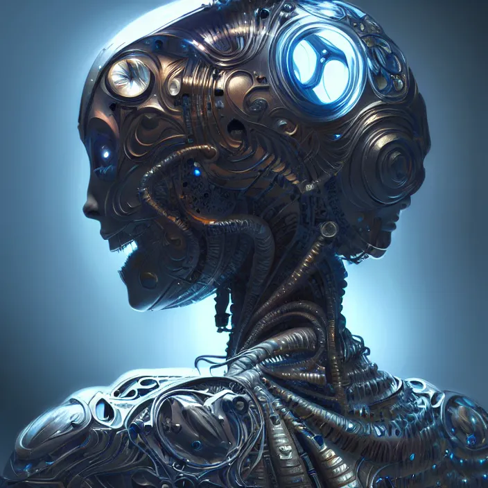 Prompt: organic cyborg, diffuse lighting, fantasy, intricate, elegant, highly detailed, lifelike, photorealistic, digital painting, artstation, illustration, concept art, smooth, sharp focus