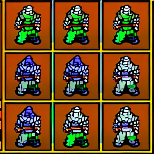 Image similar to dungeons and dragons game spritesheet, isometric