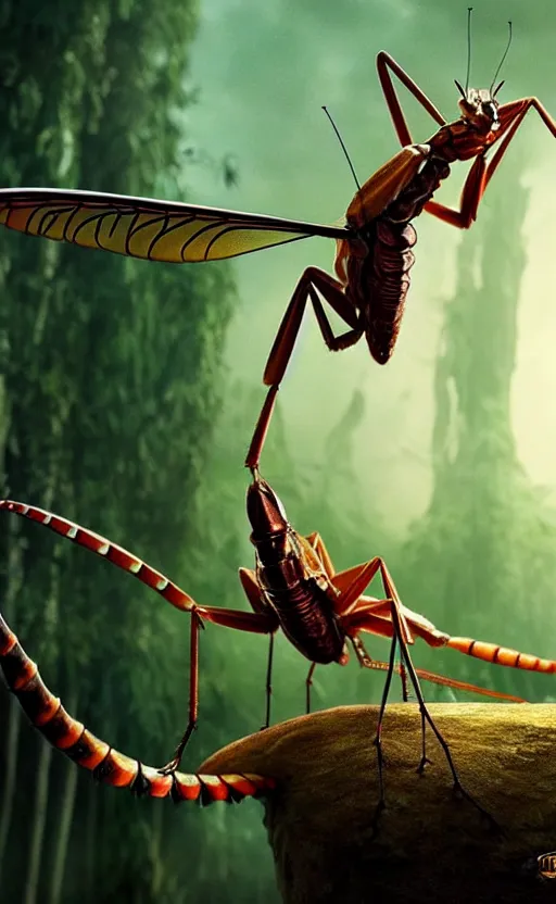 Image similar to exquisite imaginative creature poster art, like a bug, like a mantis, movie art, by lucusfilm, weta studio, 8 k, denoised