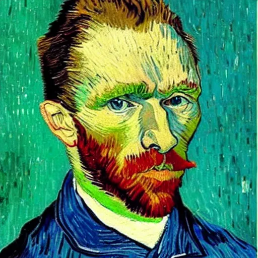 Prompt: HD painting of vincent van gogh self portrait, but instead of Van Gogh it is Xavi Hernandez