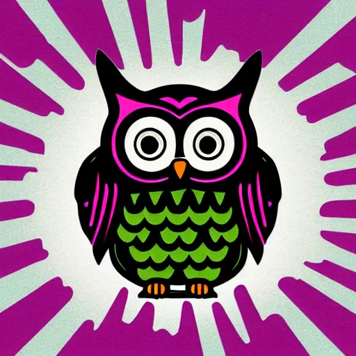 Prompt: owl sticker illustration