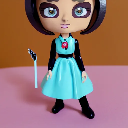 Image similar to audrey hepburn cos play bear outfit, stop motion vinyl action figure, plastic, toy, butcher billy style