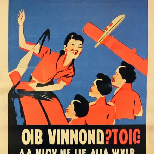 Image similar to A 1950s Singaporean propaganda poster