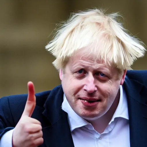 Prompt: Boris Johnson as a fallen angel