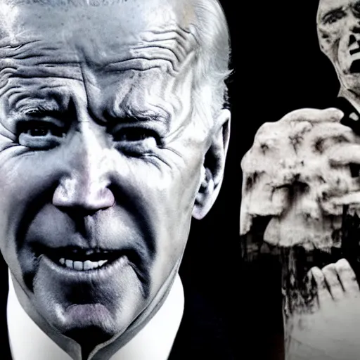 Prompt: Joe Biden, creepy, horror, 4k, dark, slender man