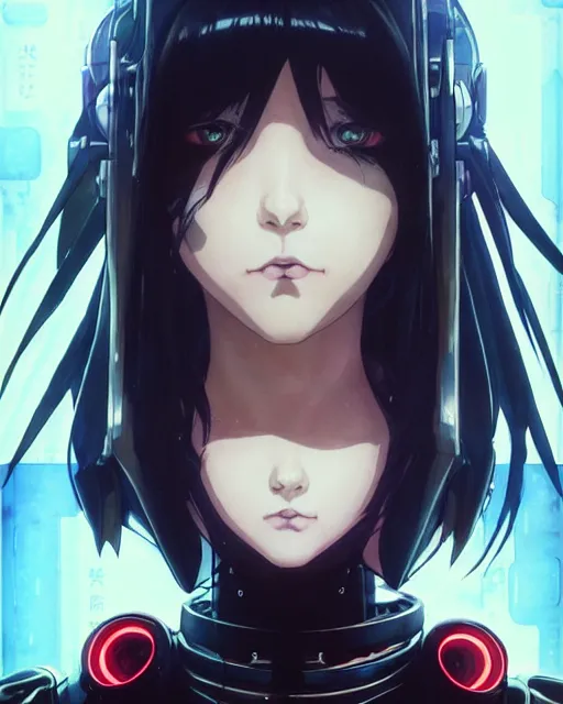 Image similar to portrait Anime cyberpunk cyborg girl in mechanical armor, blame, cute-fine-face, black-hair pretty face, realistic shaded Perfect face, fine details. Anime. Warhammer 40000, realistic shaded lighting by Ilya Kuvshinov katsuhiro otomo ghost-in-the-shell, magali villeneuve, artgerm, rutkowski, WLOP Jeremy Lipkin and Giuseppe Dangelico Pino and Michael Garmash and Rob Rey and Tsutomu Nihei