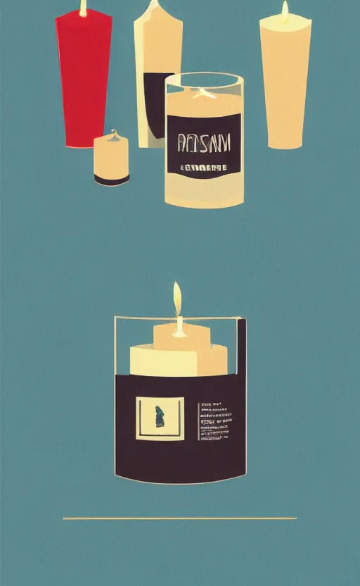 Image similar to illustration with a set of beautiful scented candles with bathroom interior on the background, an art deco painting by tom whalen, trending on behance, art deco, digital illustration, storybook illustration, grainy texture, flat shading, vector art, airbrush, pastel, watercolor, poster