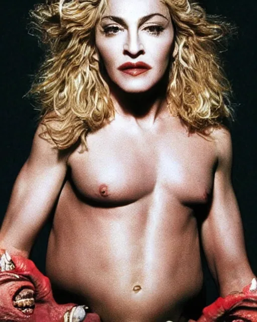 Prompt: madonna ciccone as an African Hippo, Photorealistic, photographed in the style of Annie Leibovitz