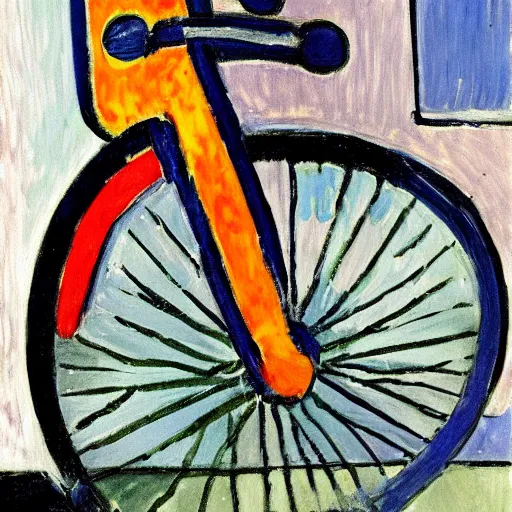 Image similar to a painting of a bicycle by matisse