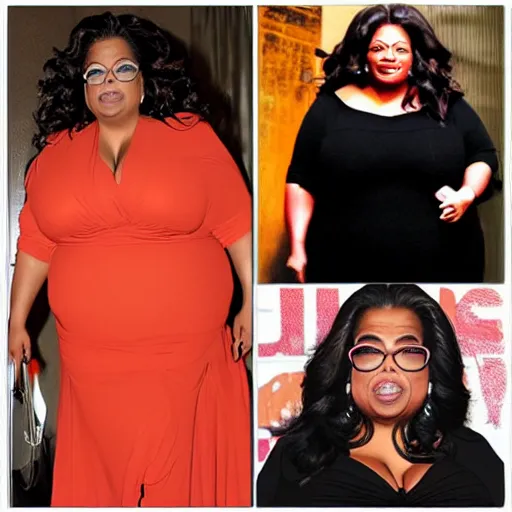 Prompt: Morbidly obese Oprah Winfrey