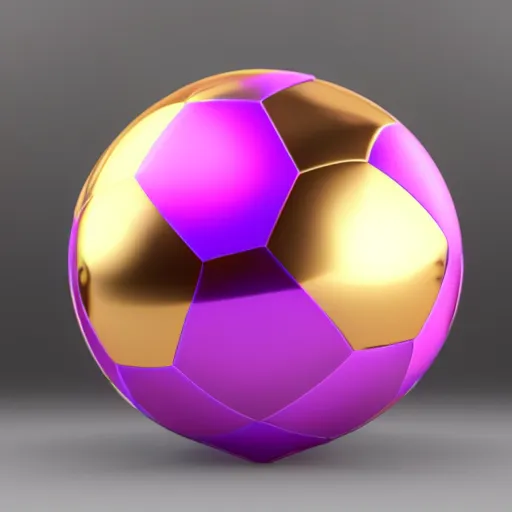 Prompt: A golden ball on top of a purple table, high quality, photo realistic, 3D render.