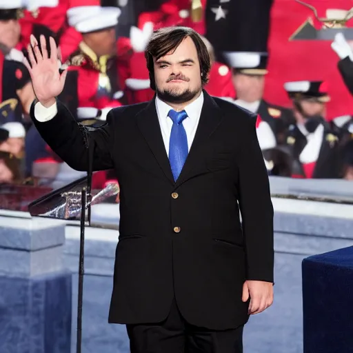 Prompt: Jack Black presidential inauguration