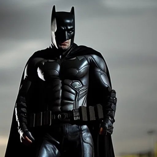 Image similar to Film still of Rick Grimes as Batman, from The Walking Dead (2010 TV Show)