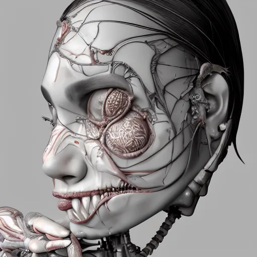 Image similar to a female model by chacarcter creator, photorealistic, biomechanical, intricate details, hyper realistic, canon r 3, photography, wide shot, photorealistic, canon r 3,