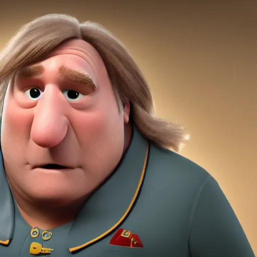 Image similar to gerard depardieu as a pixar disney character from up 2 0 0 9 unreal engine octane render 3 d render photorealistic