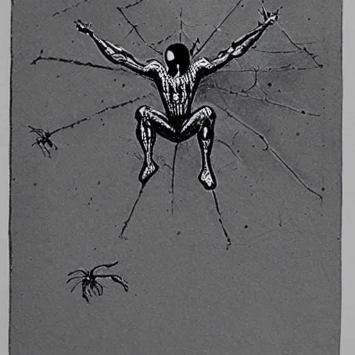 Image similar to spiderman by Leonardo da Vinci