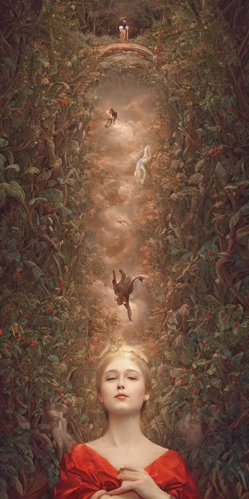 Image similar to a stunning and noble highly detailed romantic period style painting of the place where gods come into being by james jean, josep tapiro baro and harles sillem lidderdale, trending on artstation, oil painting masterpiece, symmetry, rule of thirds, mysterious